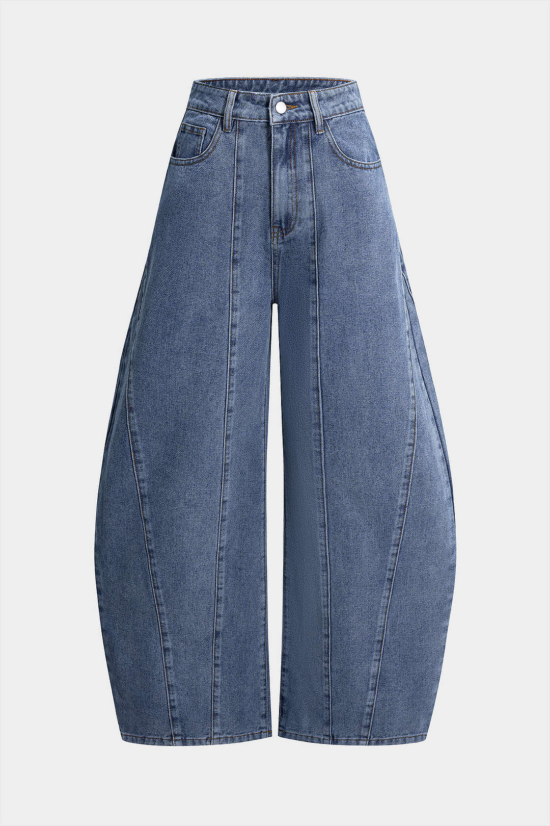 Denim Washed Barrel Jeans - Flockneti