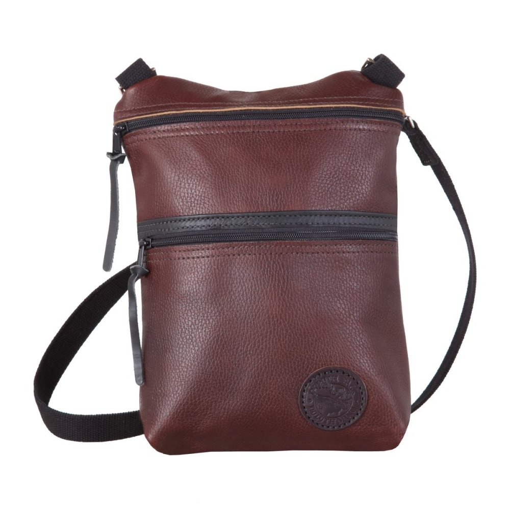 Duluth Pack 4 Liter Capacity Brown Pebbled Leather Traverse Crossbody Bag - Flockneti