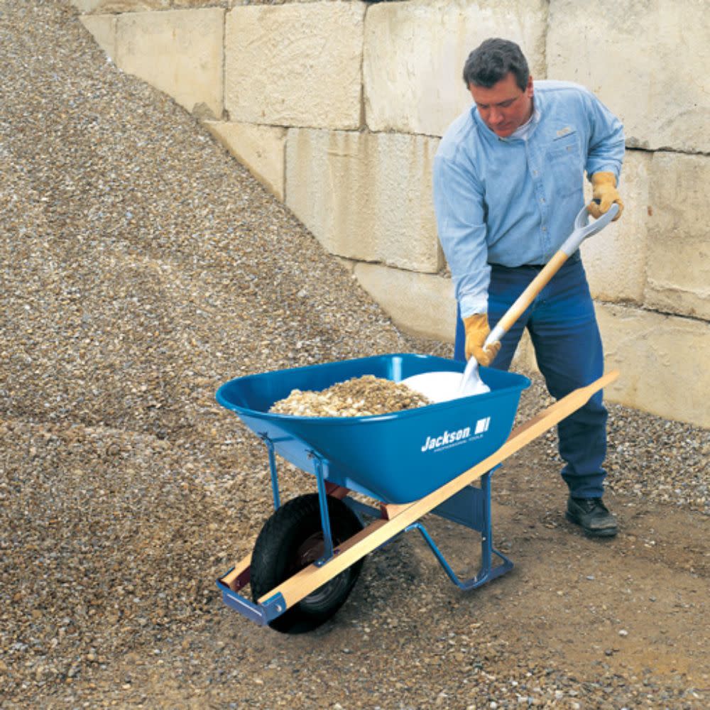 Jackson 6 cu. ft. Steel Contractor Wheelbarrow with Single Knobby Tire - Flockneti