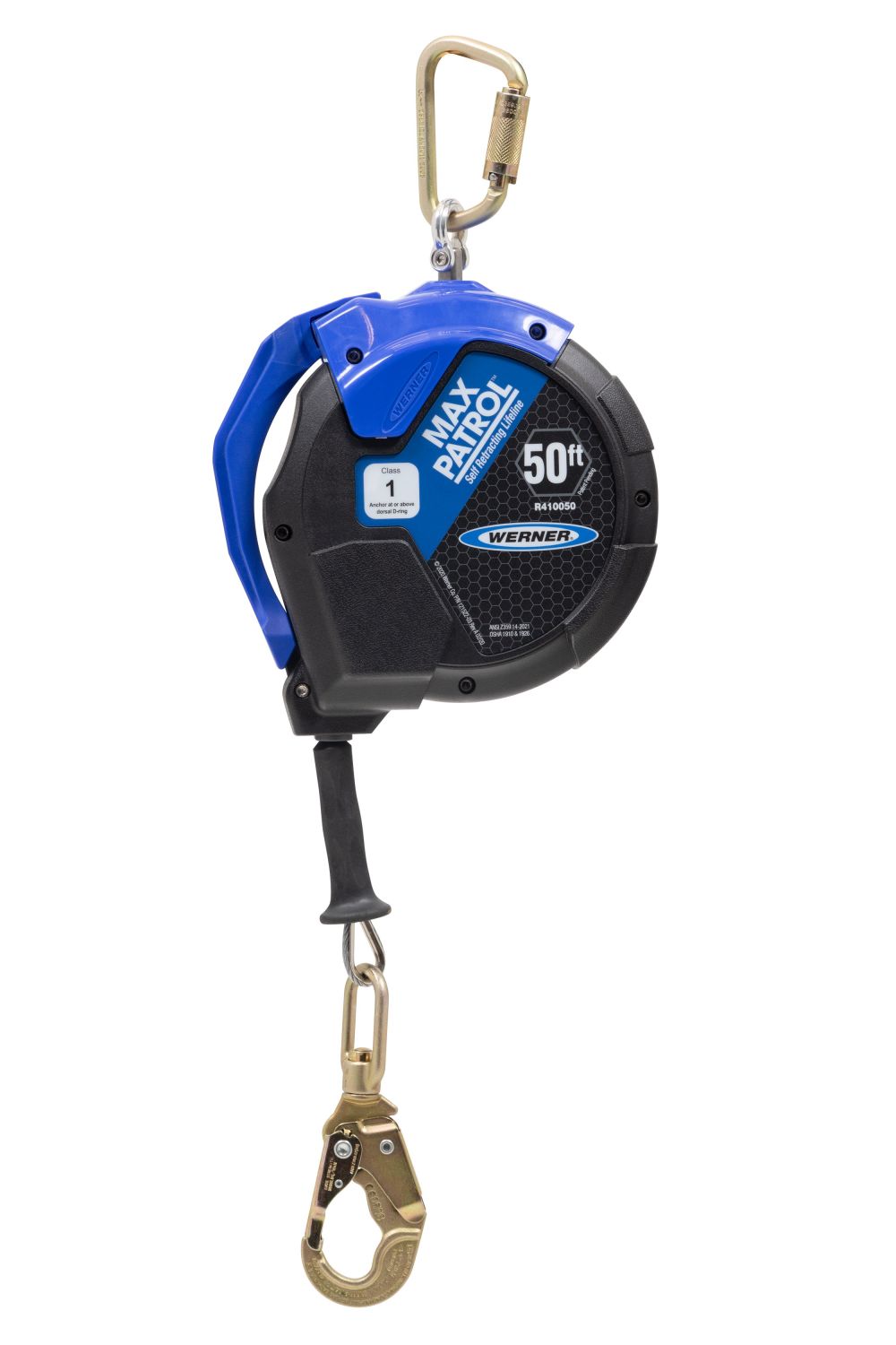 Werner 50′ Max Patrol Self-Retracting Lifeline Galvanized Cable - Flockneti