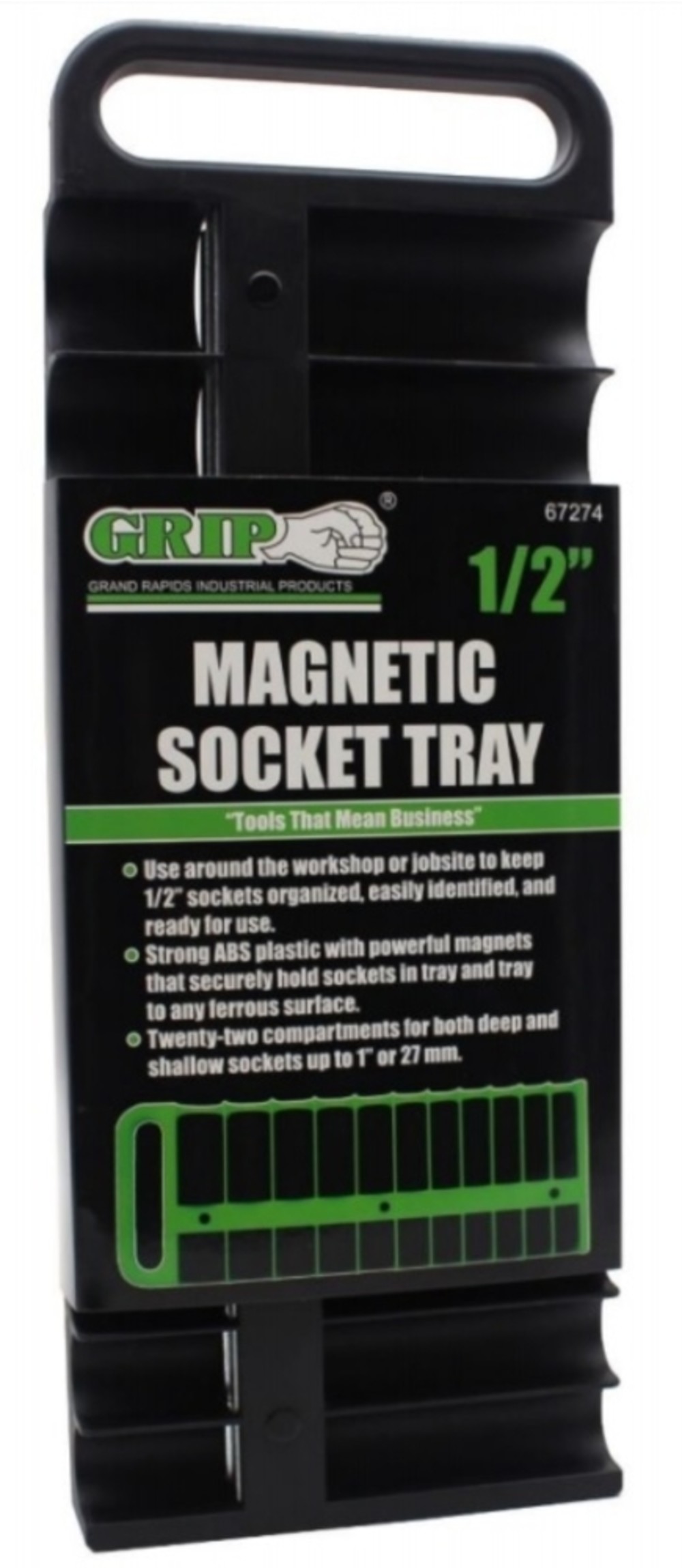 Grip On Tools 1/2″ Magnetic Socket Tray - Flockneti