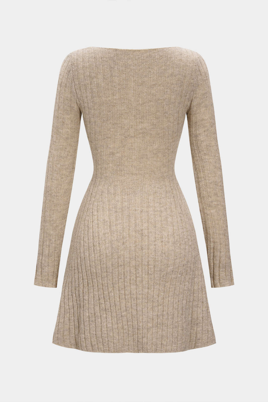 Knit Ruched Long-Sleeve Mini Dress - Flockneti