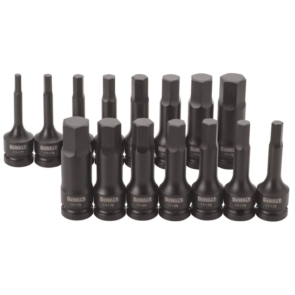 DEWALT 15 Piece 1/2 in Drive Combination Impact Hex Bit Socket Set - Flockneti