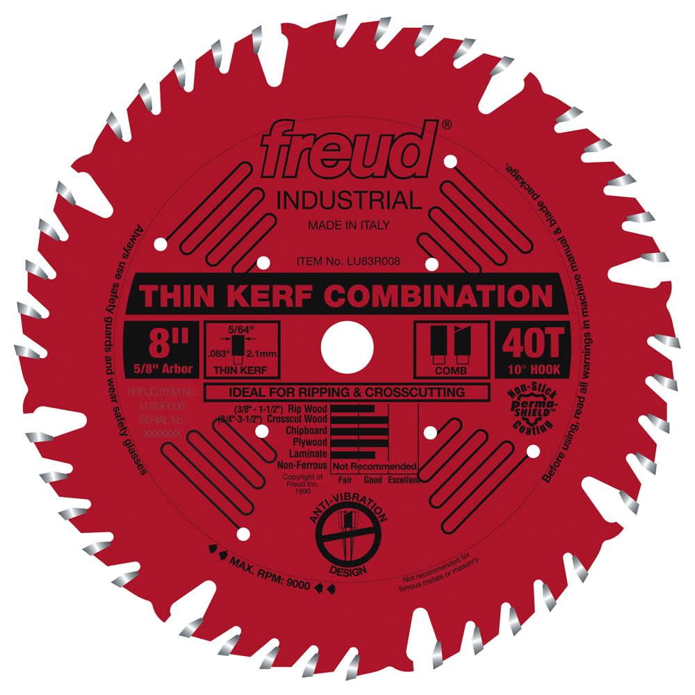 Freud 8 In. x 40T Thin Kerf Combination Blade - Flockneti