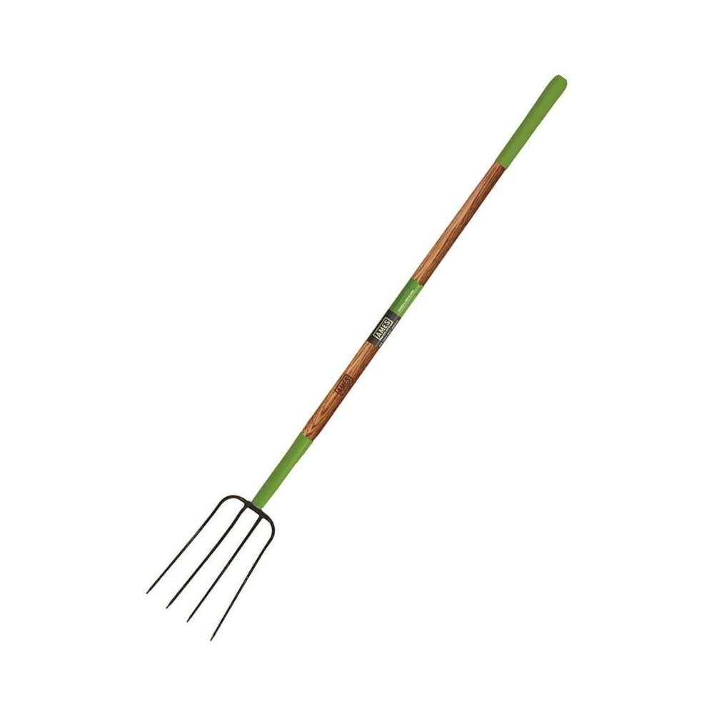 Ames 4-Tine Manure Fork with Oversized Cushion Grip on Hardwood Handle - Flockneti