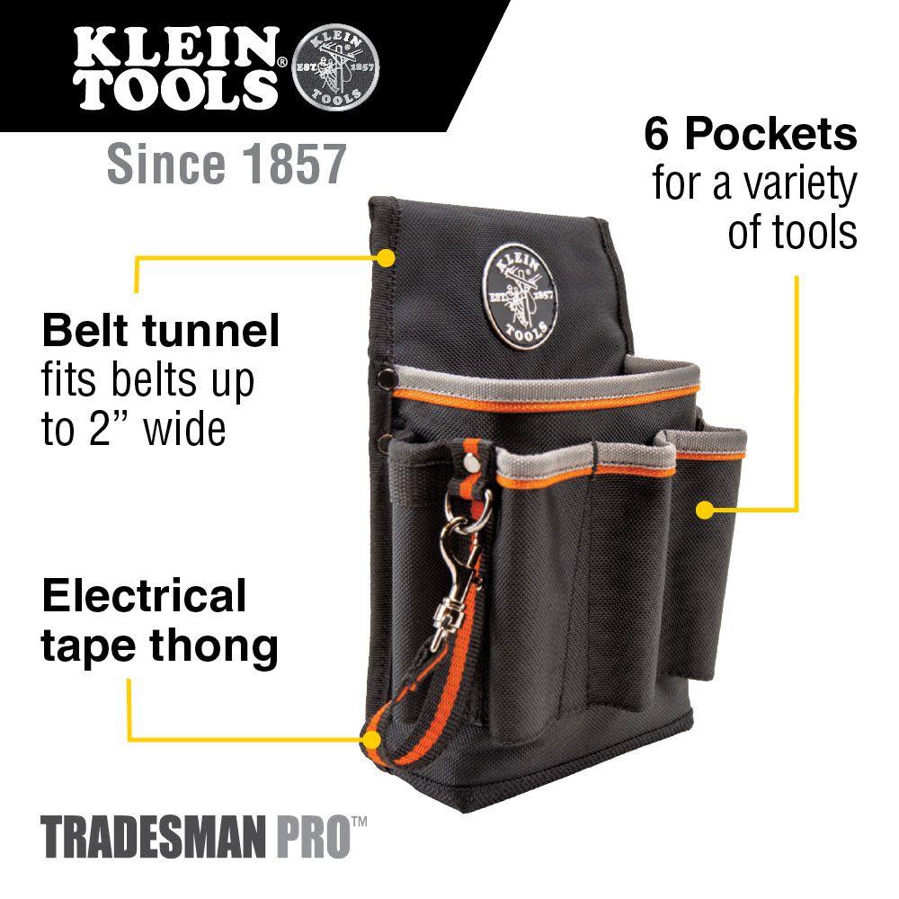 Klein Tools Tradesman Pro 6 Pocket Tool Pouch - Flockneti