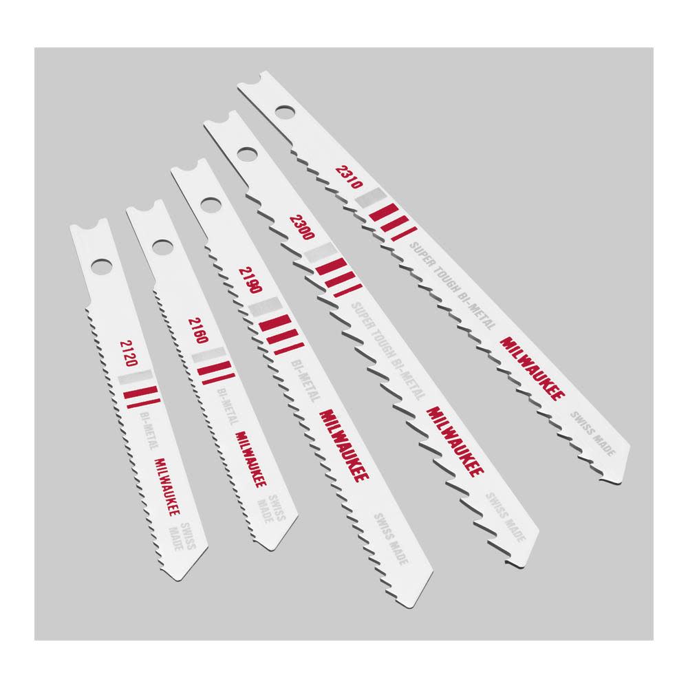 Milwaukee 5 Pc. U-Shank Jig Saw Blade Assortment - Flockneti