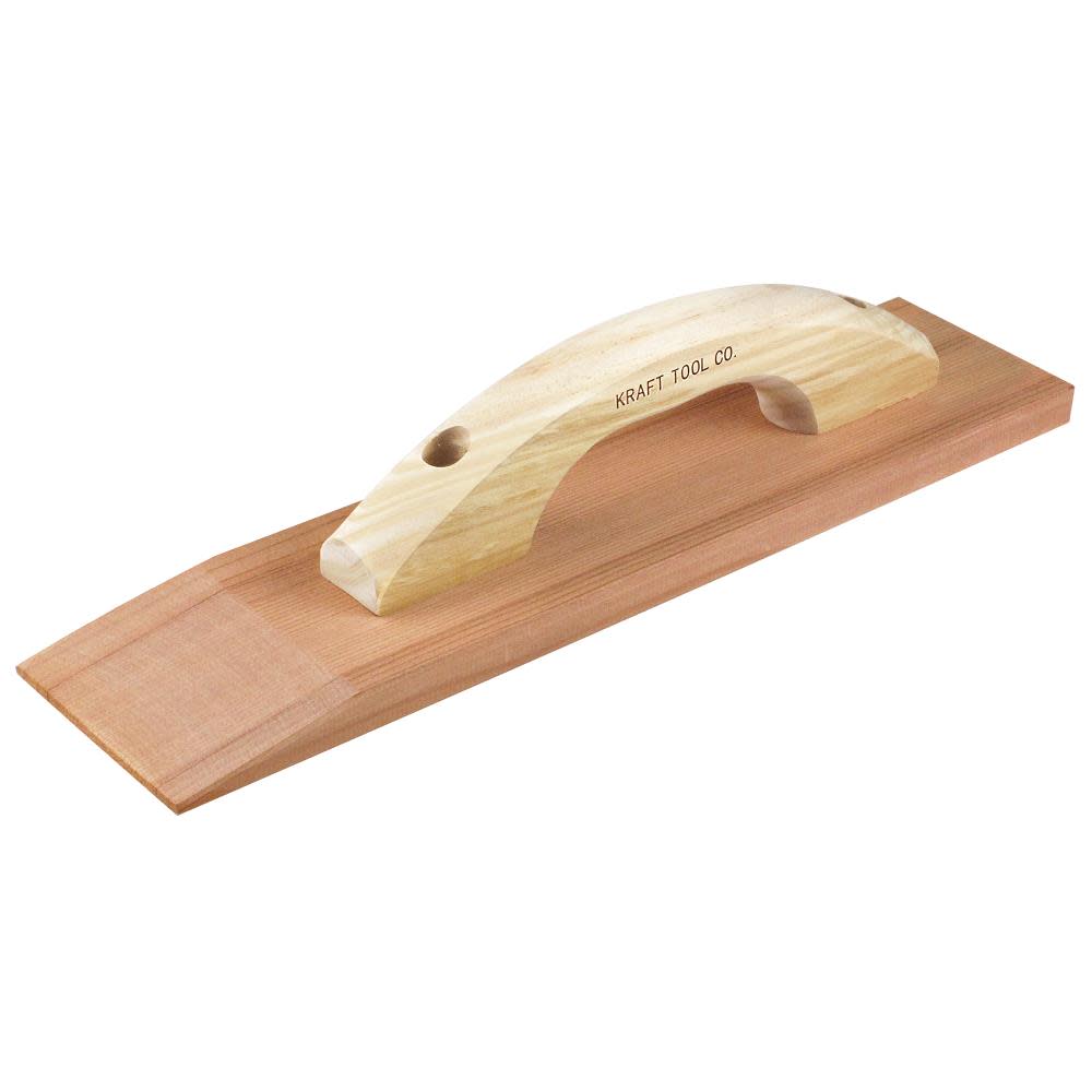 Kraft Tool Co 15 In. x 3-1/2 In. Clear Heart Redwood Beveled Hand Float with Wood Handle - Flockneti