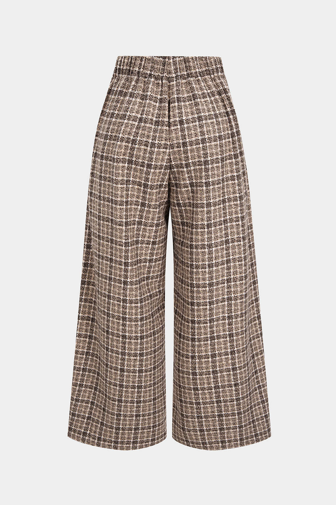 Plus Size Plaid Print Zipper Button Straight Pants - Flockneti