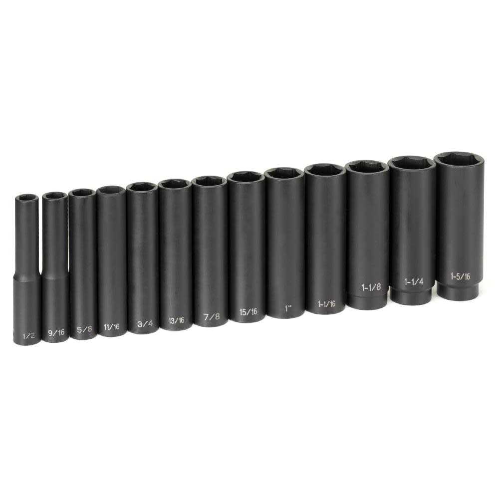 Grey Pneumatic 1/2″ Drive 13 Piece Extra-Deep Set - Flockneti