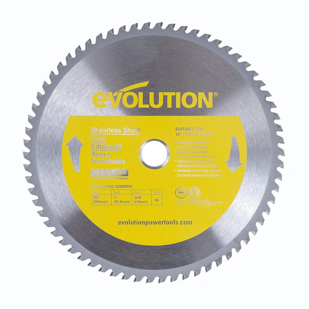 Evolution Power Tools 10-in 66-Tooth Dry Standard Tungsten Carbide-Tipped Steel Circular Saw Blade - Flockneti