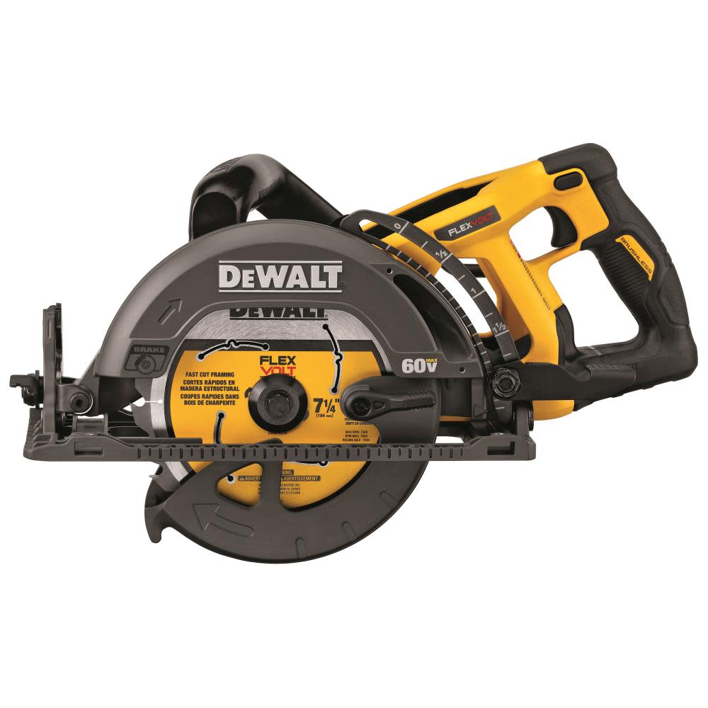 DEWALT FLEXVOLT 60V MAX* 7-1/4 Worm Drive Style Saw (Bare) - Flockneti
