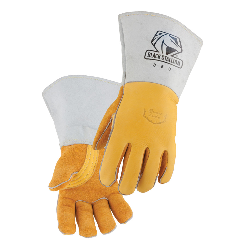 Black Stallion Welding Gloves Premium Elkskin Stick 2X - Flockneti