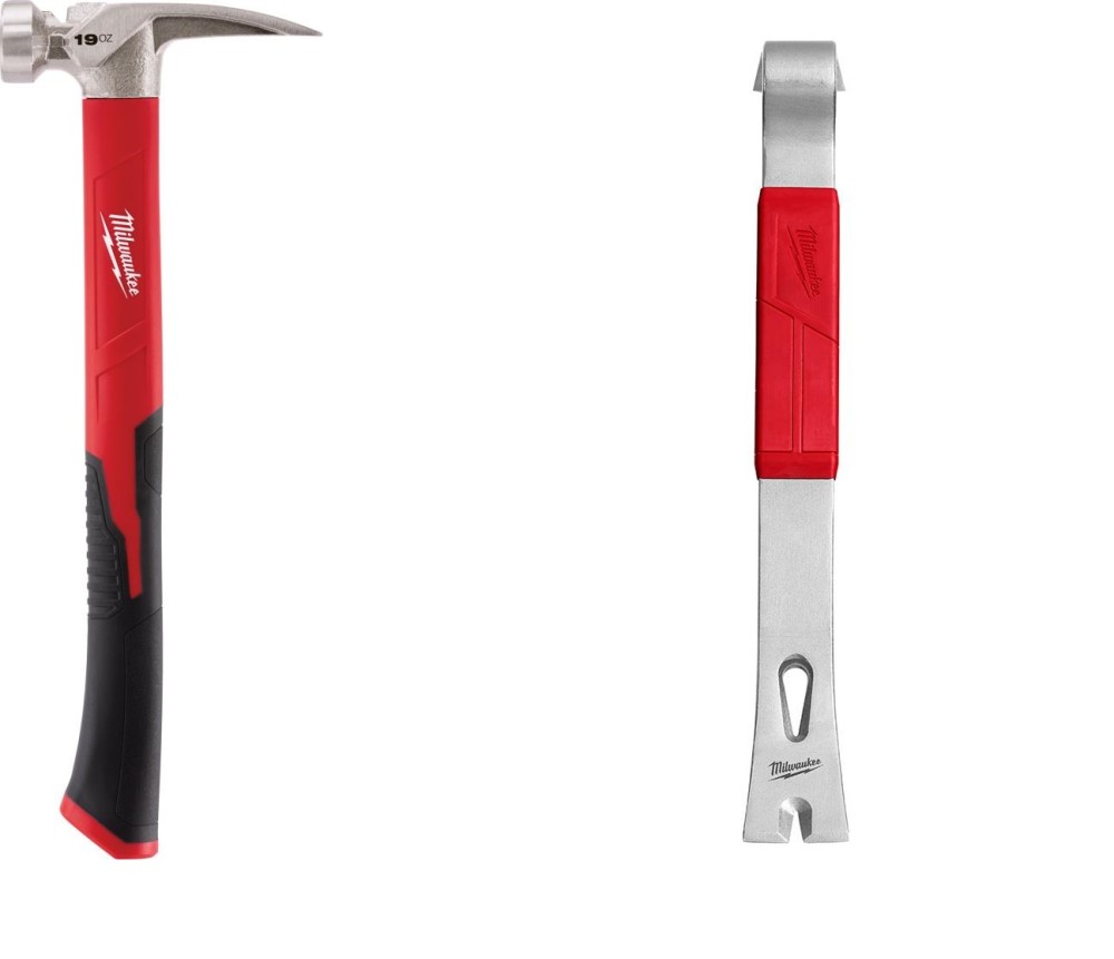Milwaukee 15″ Pry Bar & 19oz Smooth Face Hammer Bundle - Flockneti