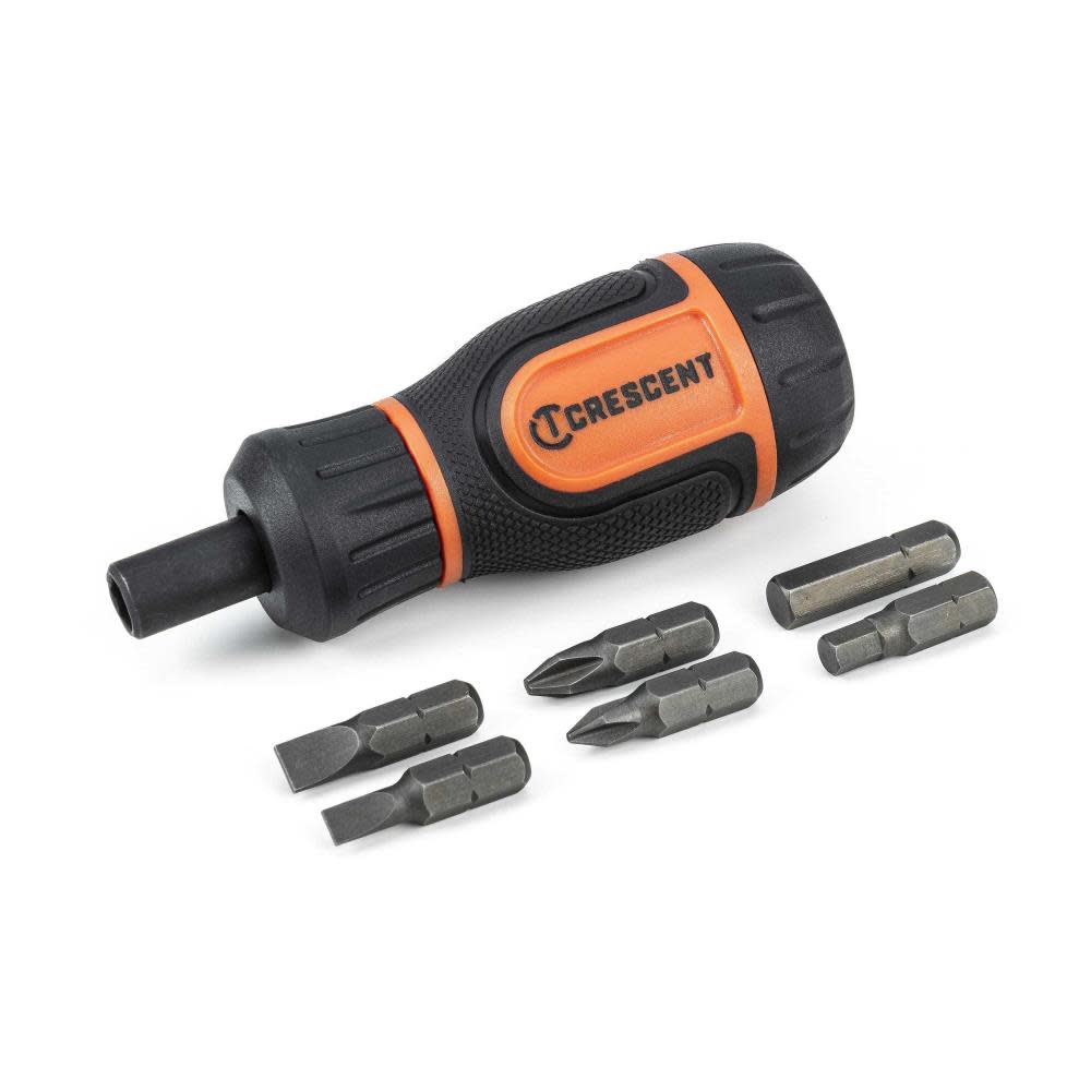 Crescent Stubby Ratcheting Multi Bit Driver 6 in 1 - Flockneti