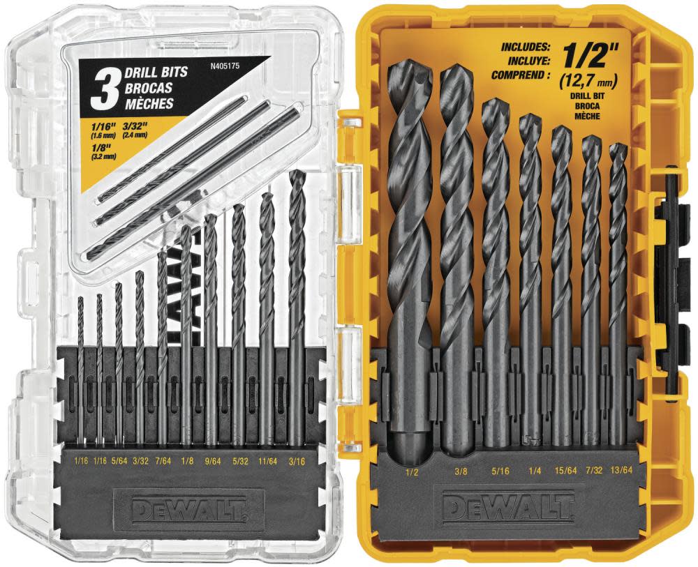 DEWALT 20 piece Black Oxide Drill Bit Set - Flockneti