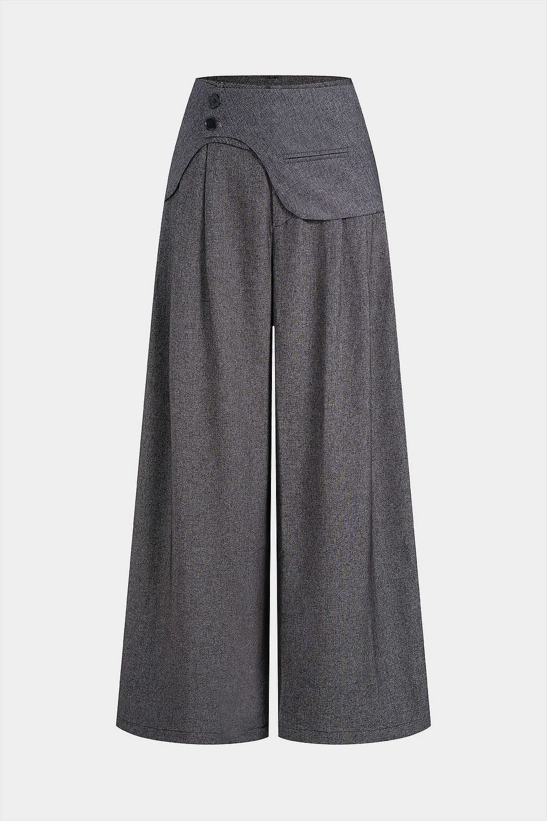 Asymmetrical High Waist Wide Leg Pants - Flockneti