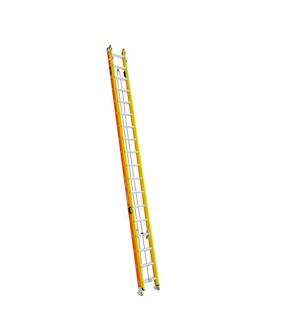 Werner Glidesafe Extension Ladder Fiberglass Tri Rung Type IA 36′ - Flockneti