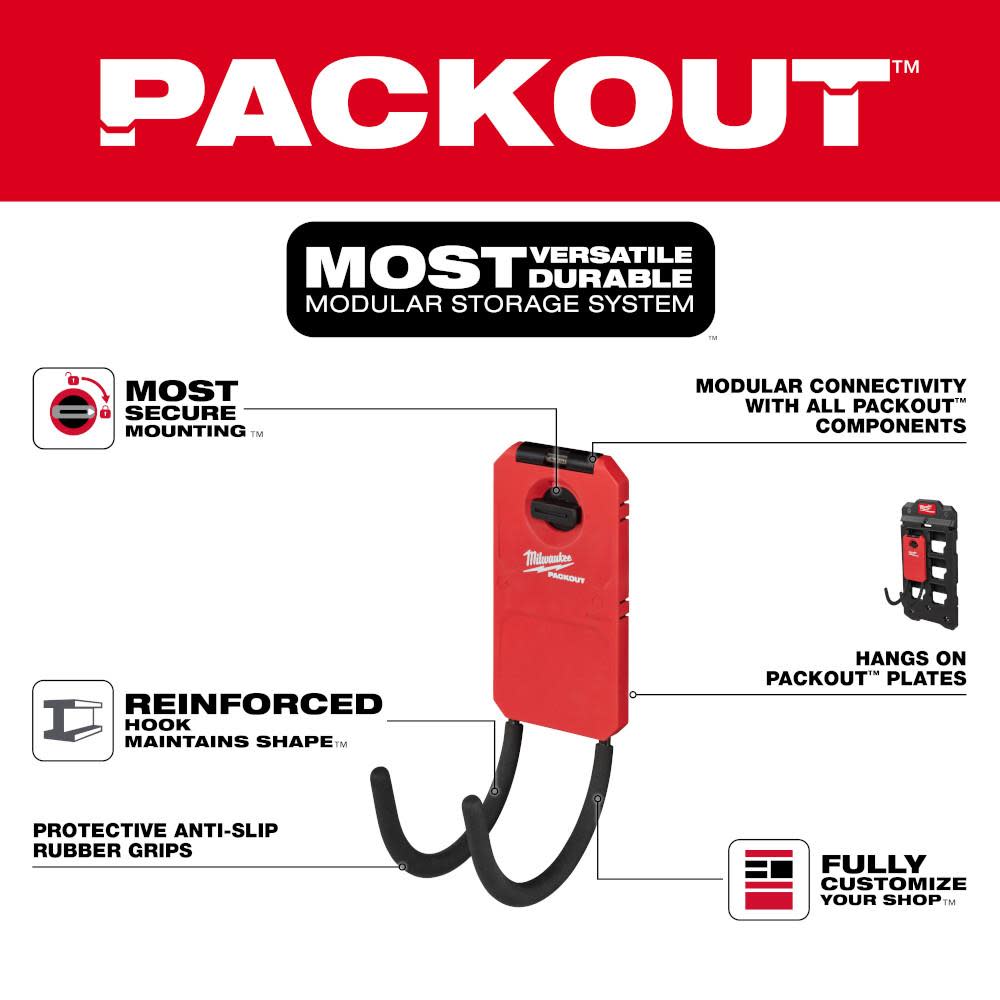 Milwaukee PACKOUT 6 Curved Hook - Flockneti