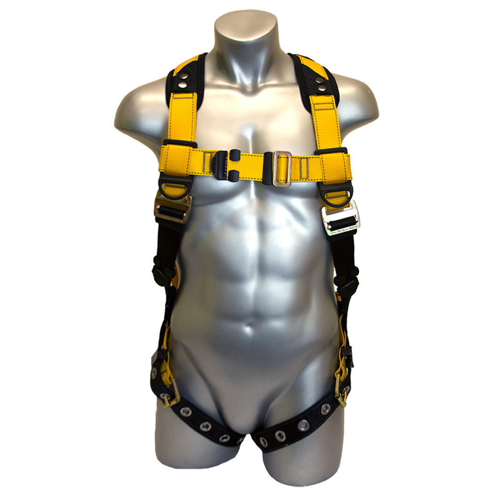 Guardian Fall Protection M-L Series 3 Full-Body Harness with Chest PT & Leg Buckles - Flockneti