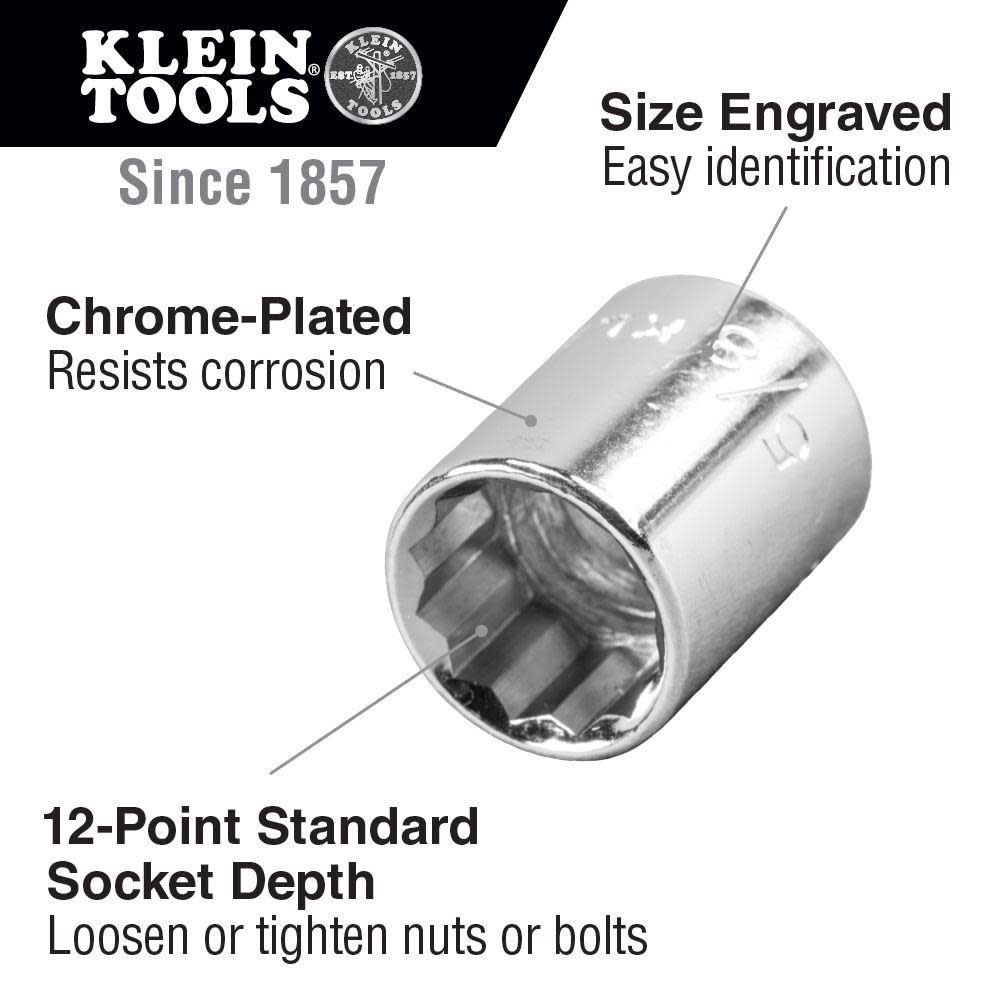 Klein Tools 1/2″ Drive Socket Wrench Set 16 Pc - Flockneti