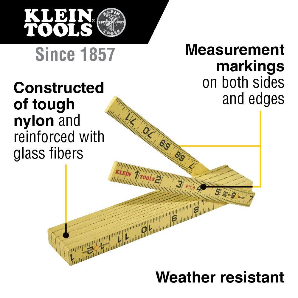 Klein Tools Fiberglass Folding Rule Outer Read - Flockneti