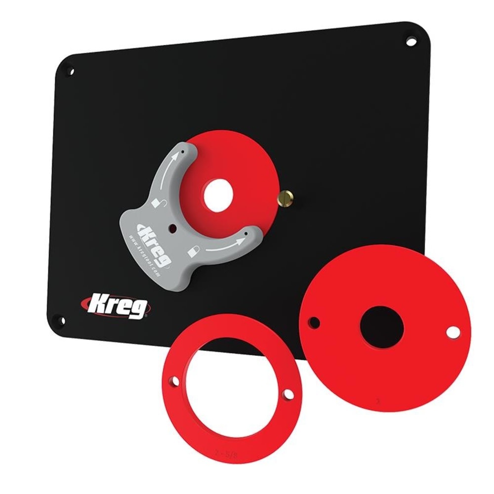 Kreg Precision Router Table Insert Plate with Level-Loc Rings (non predrilled) - Flockneti