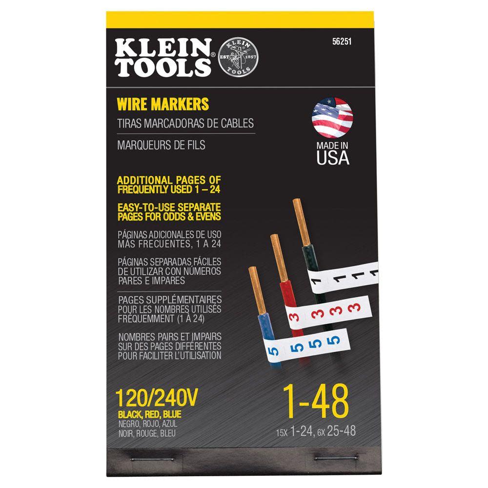 Klein Tools Wire Marker Book 120/240V 3 Phase - Flockneti