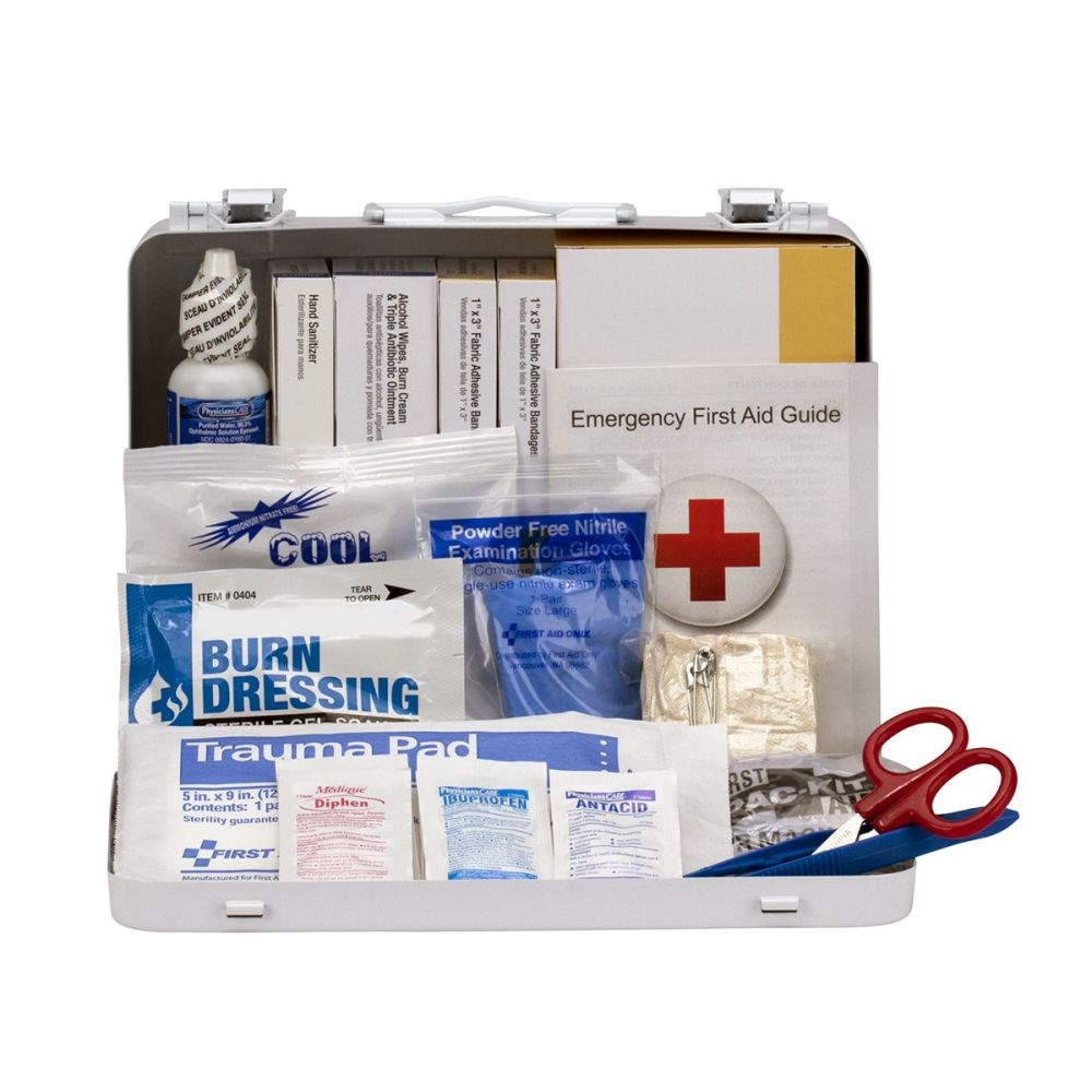 First Aid Only First Aid Kit 25 Person Heavy Duty Metal Portable - Flockneti