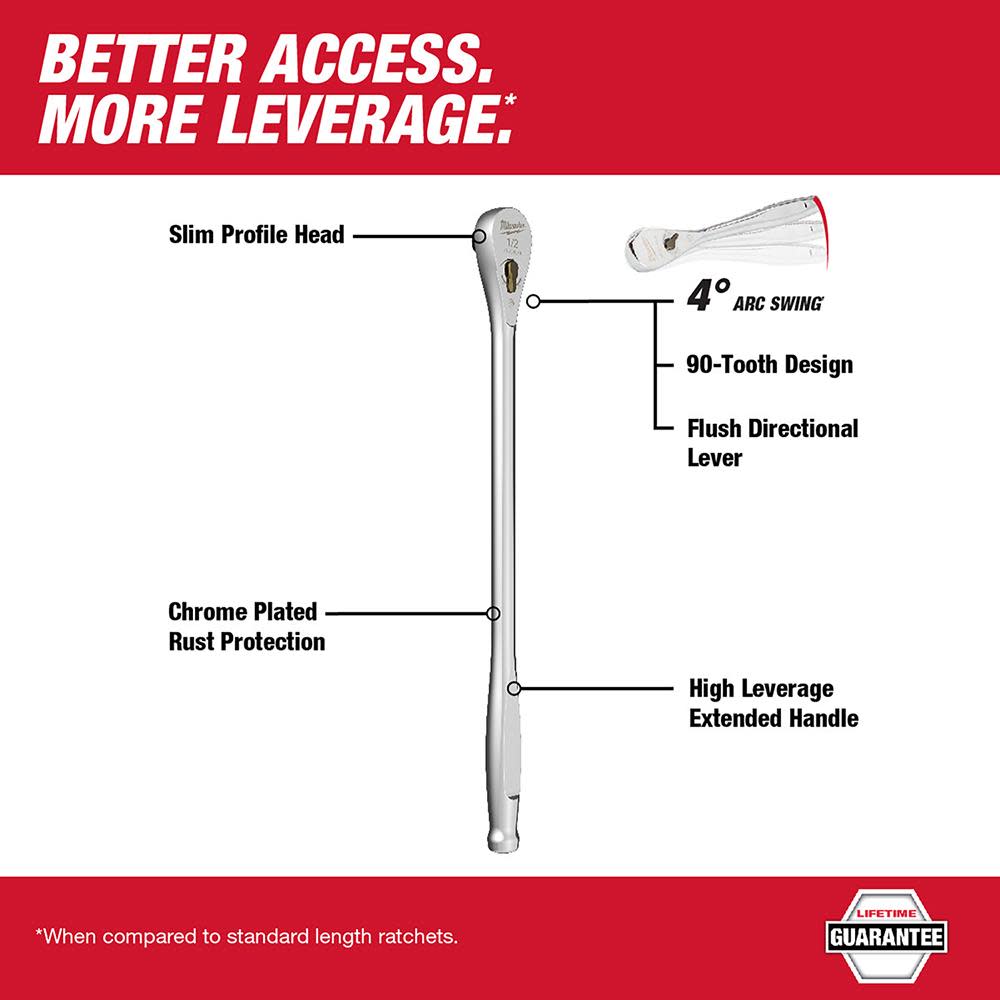 Milwaukee Ratchet 18″ 1/2″ Drive - Flockneti
