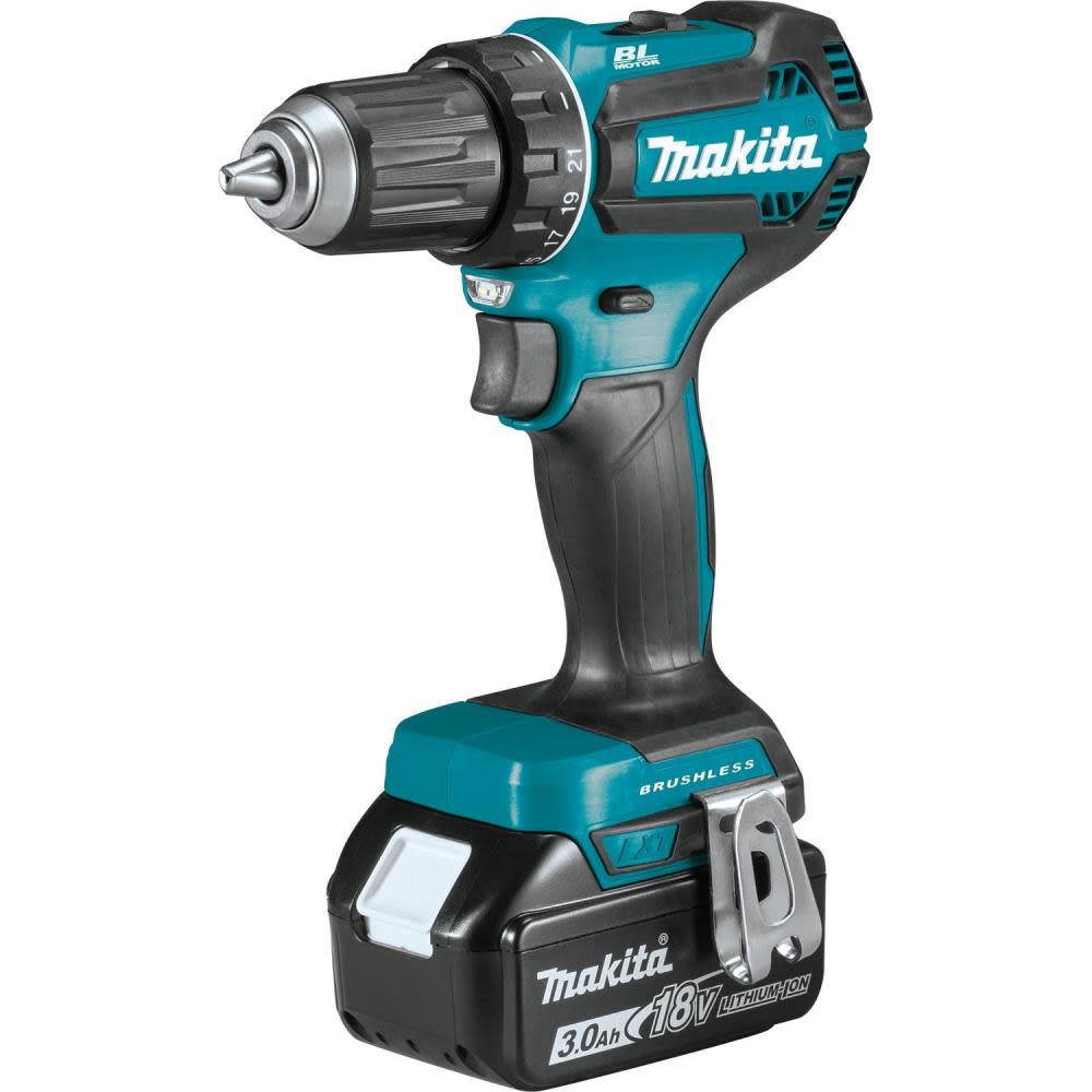 Makita 18V LXT Lithium-Ion Brushless Cordless 1/2 in. Driver-Drill Kit (3.0Ah) - Flockneti