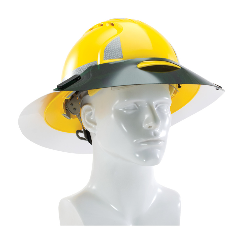 Protective Industrial Products Hard Hat Green/White Sun Shade Extension For Full Brim - Flockneti