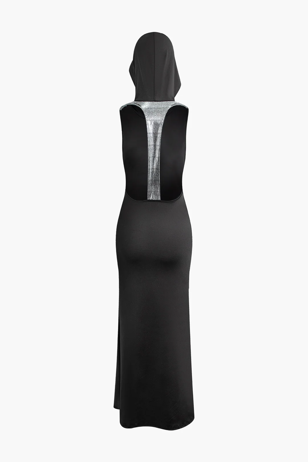 Backless Sequins Sleeveless Maxi Dress - Flockneti