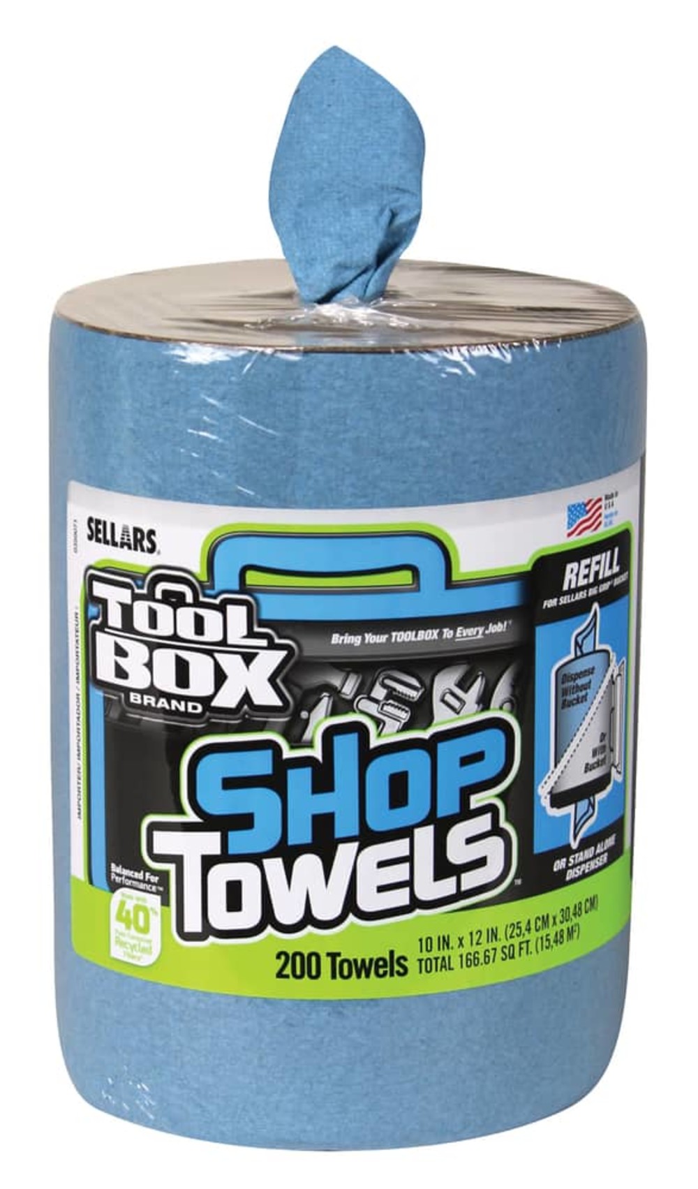 Sellars Blue Shop Towel Big Grip R Refill Roll - Flockneti