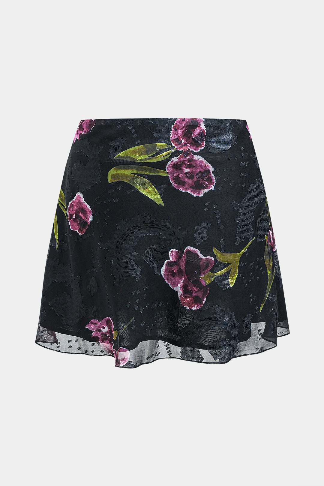 Floral Print Chiffon Skirt - Flockneti