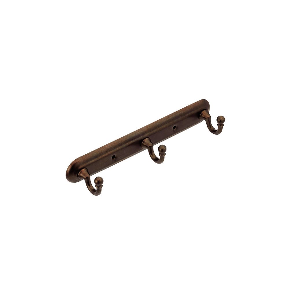 Moen Yorkshire Bar Triple Robe Hook Old World Bronze Zinc 10″ - Flockneti