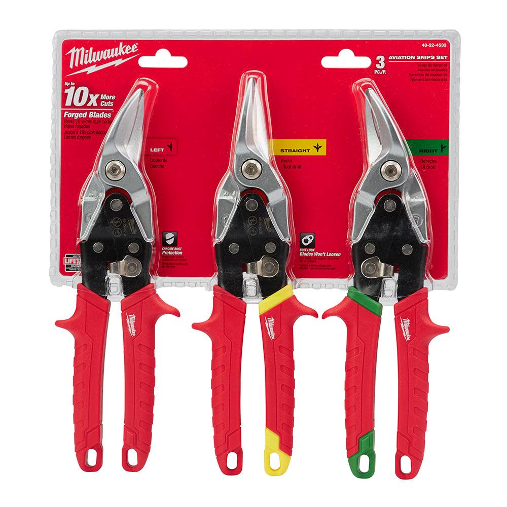 Milwaukee 3-Piece Aviation Snip Set - Flockneti