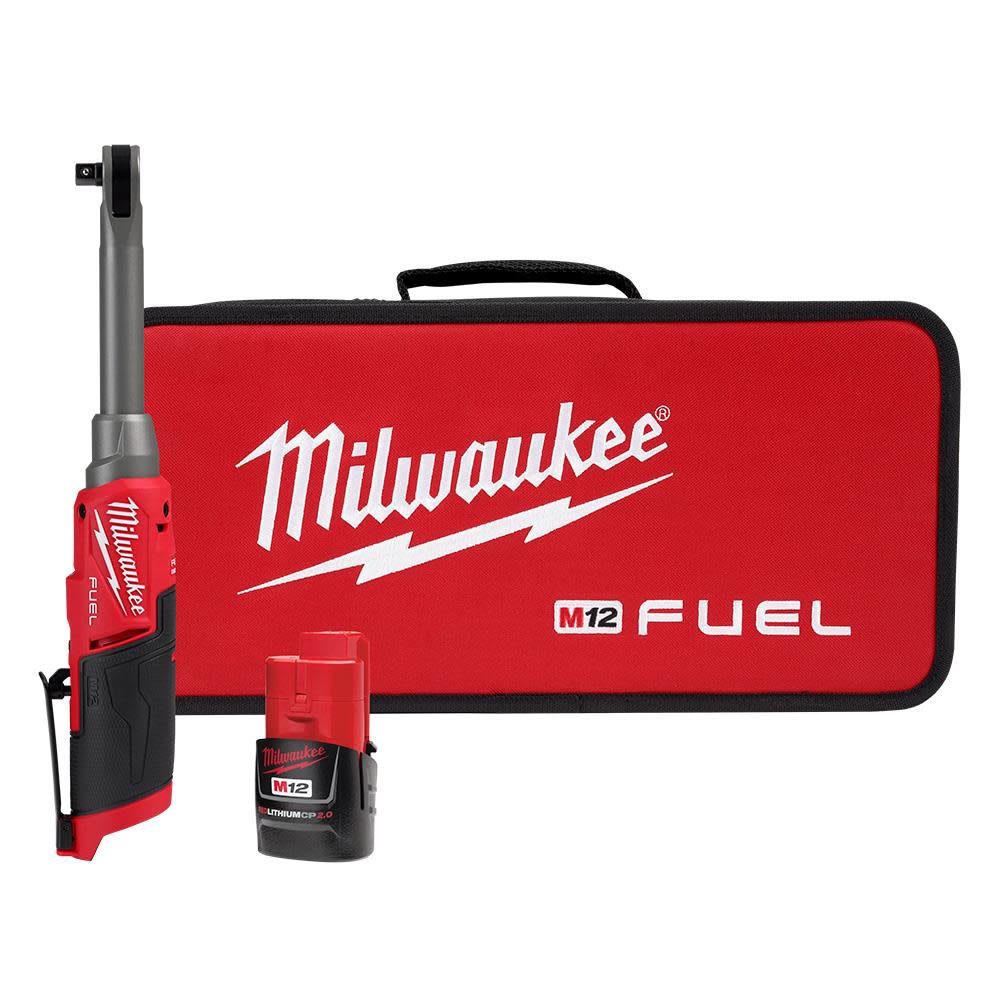 Milwaukee M12 FUEL 3/8″ Extended Reach High Speed Ratchet Kit - Flockneti