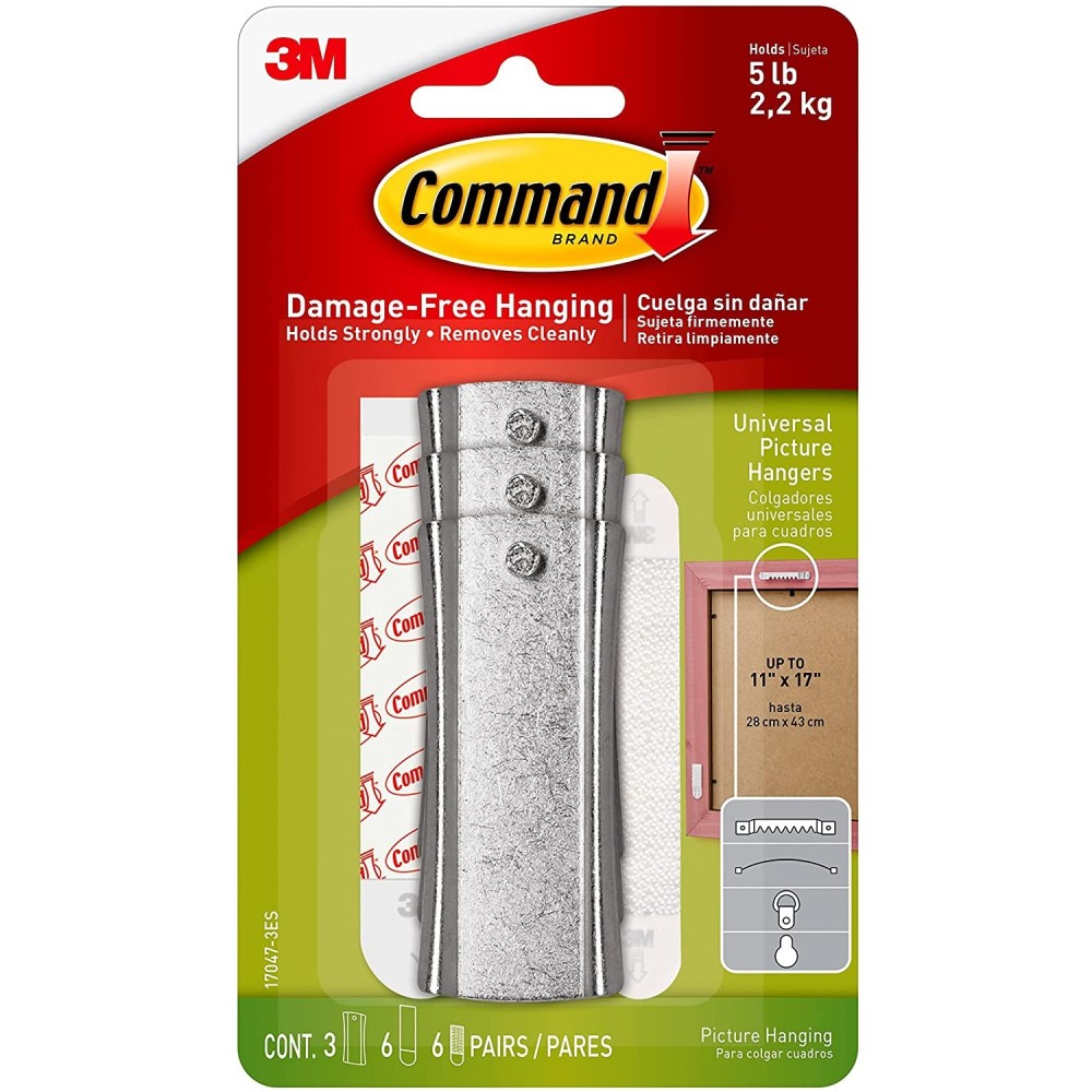 3M Command Large Universal Metal Picture Hanger 3pk - Flockneti