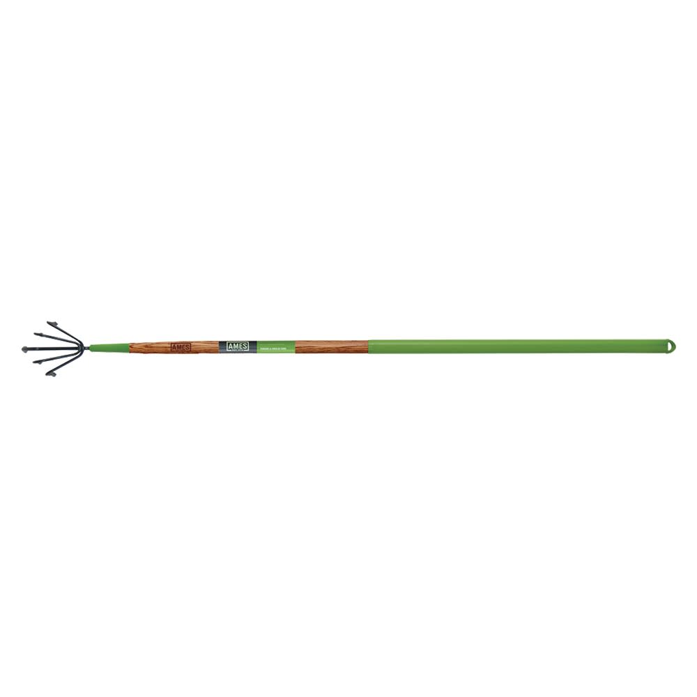 Ames 5-Tine Welded Floral Cultivator with Cushion Grip Hardwood Handle - Flockneti