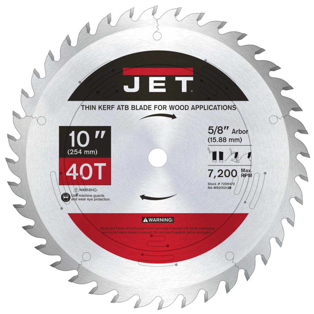 JET 1040 Thin Kerf Circular Saw Blade - Flockneti
