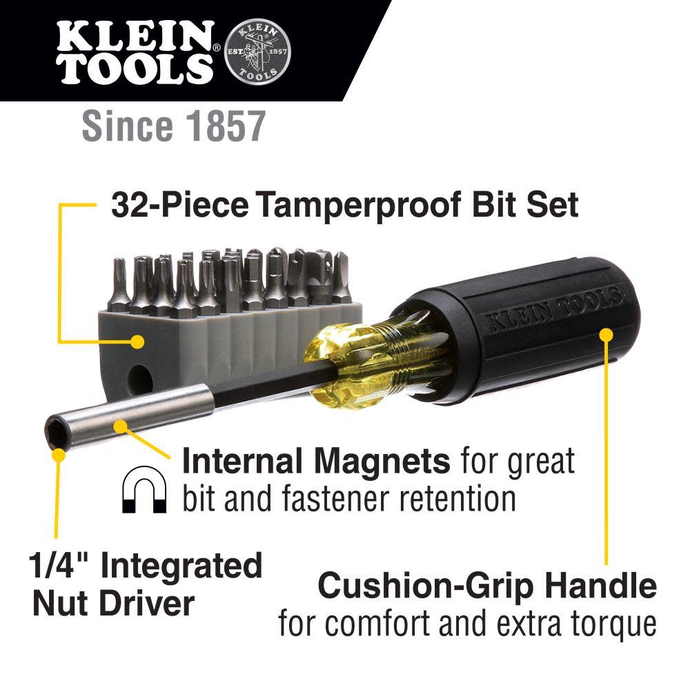 Klein Tools Tamperproof Magnetic Bits 32 Pc - Flockneti