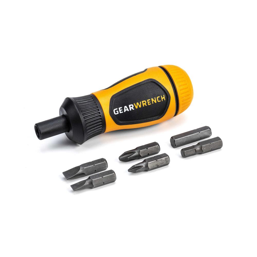 GEARWRENCH Multi Bit Driver Stubby Ratcheting 6 in 1 - Flockneti