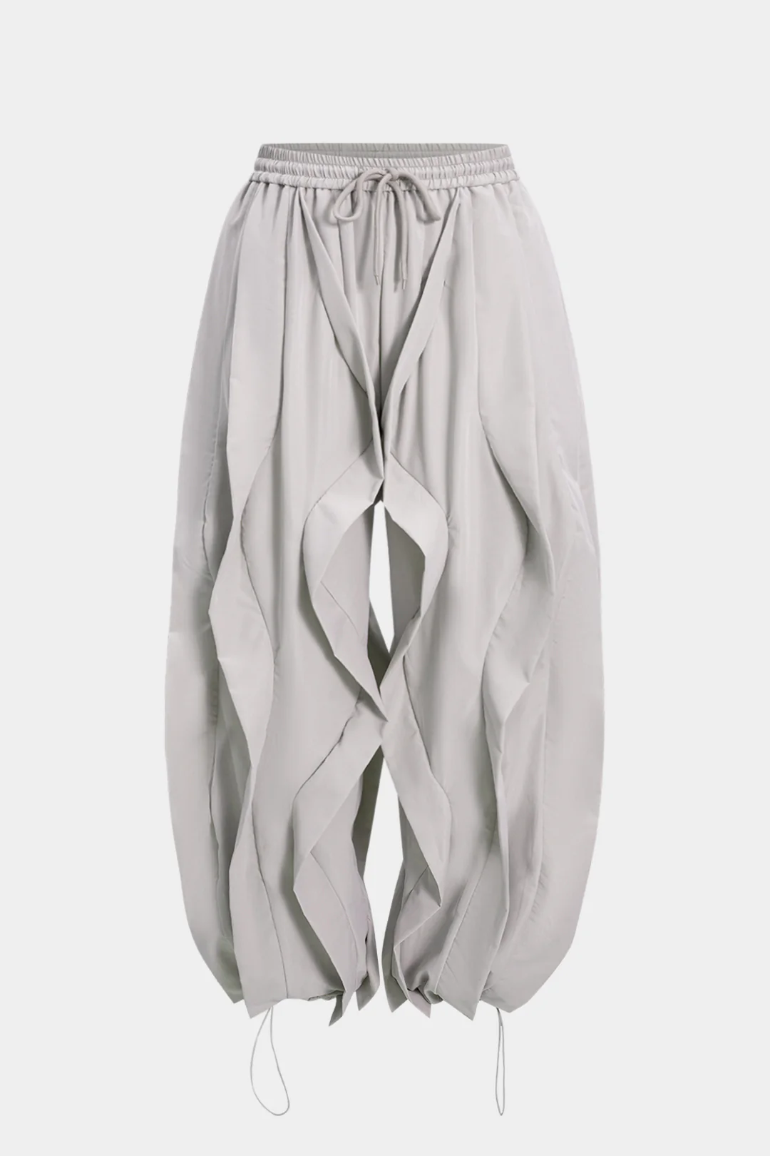 Plus Size Drawstring Ruffle Trousers - Flockneti