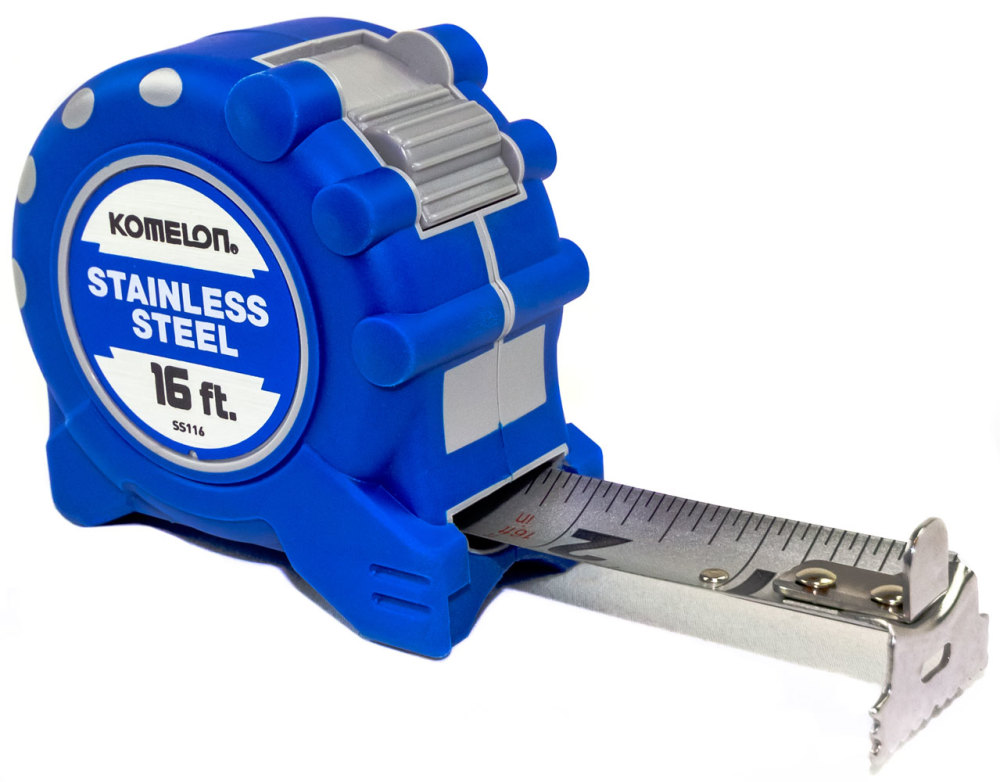 Komelon 16′ x 1″ Stainless Steel Gripper Tape Measure - Flockneti