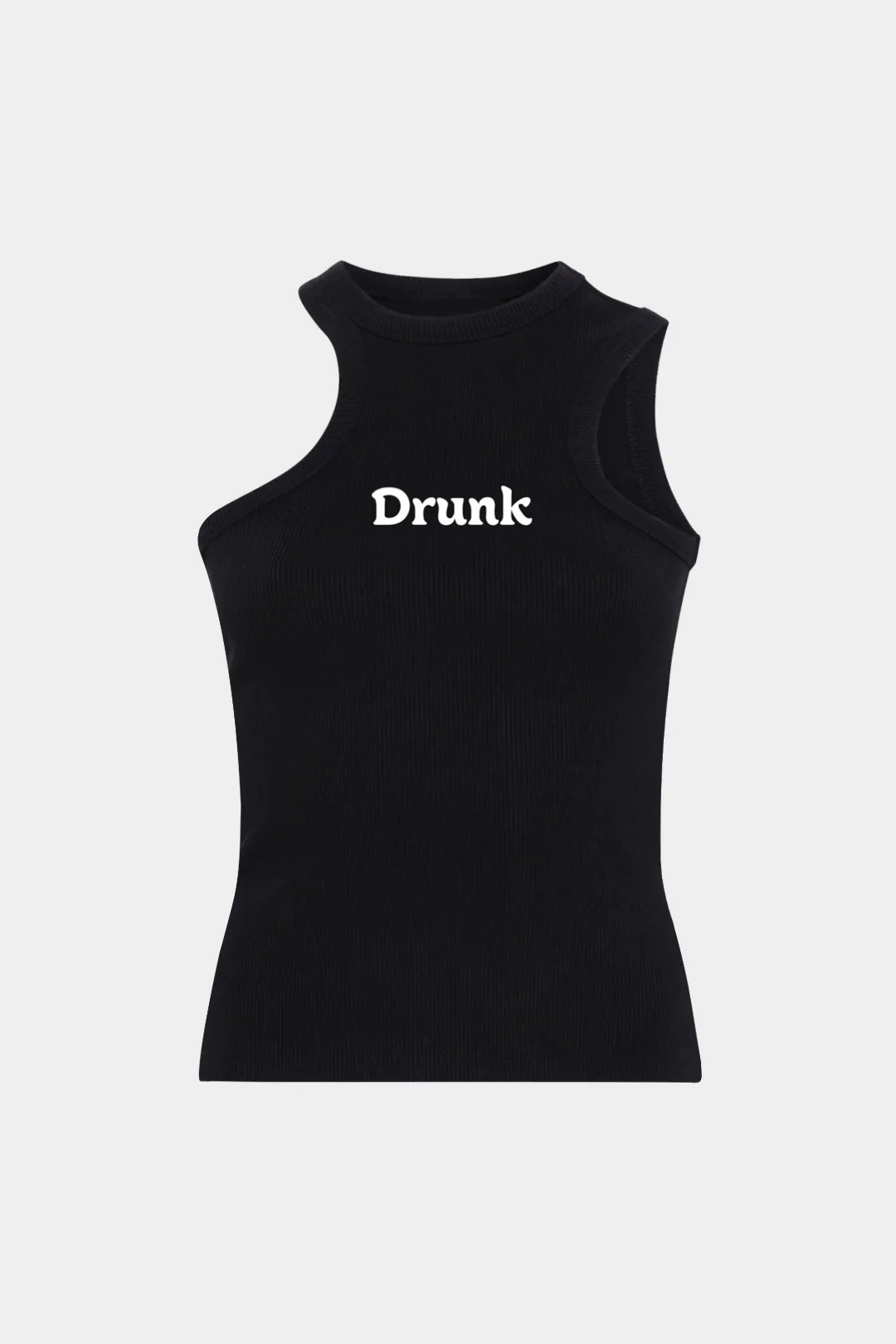 Plus Size Letter Print Asymmetrical Tank Top - Flockneti
