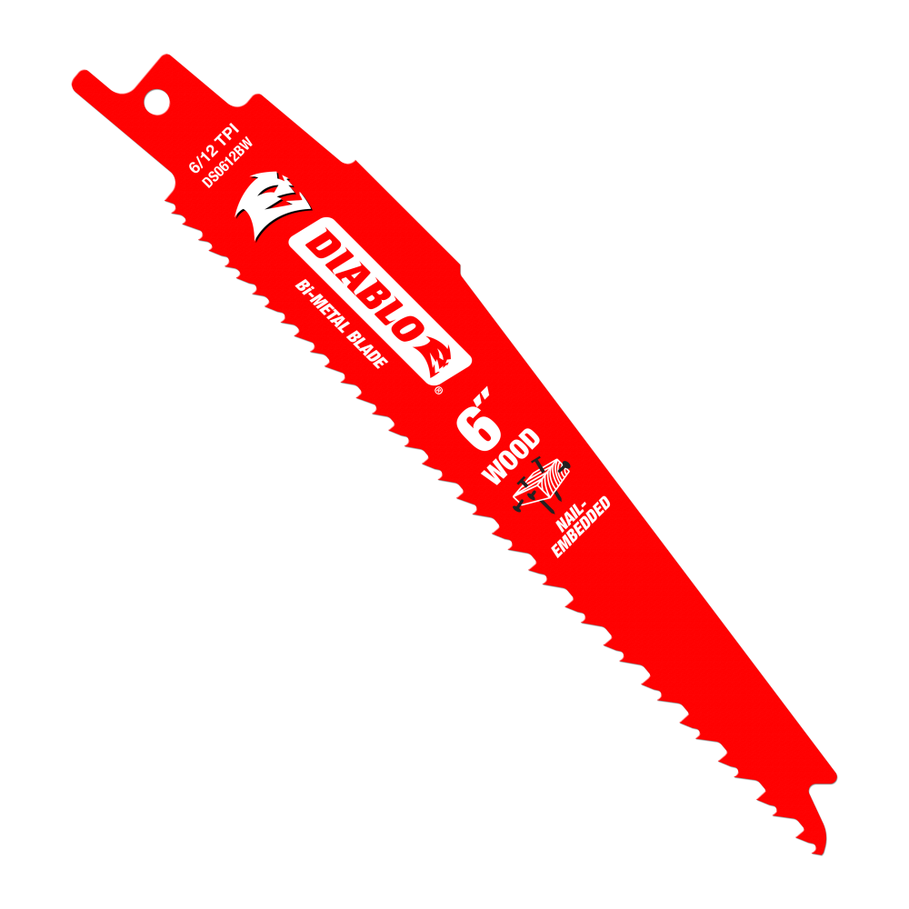 Diablo Tools 6″ Bi Metal Reciprocating Blade for Nail Embedded Wood 15pk - Flockneti