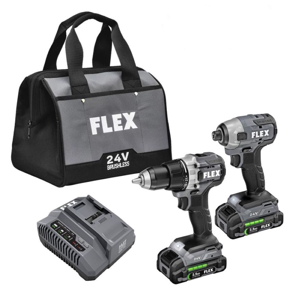FLEX 24V Drill Driver and 1/4″ Impact Driver Kit - Flockneti