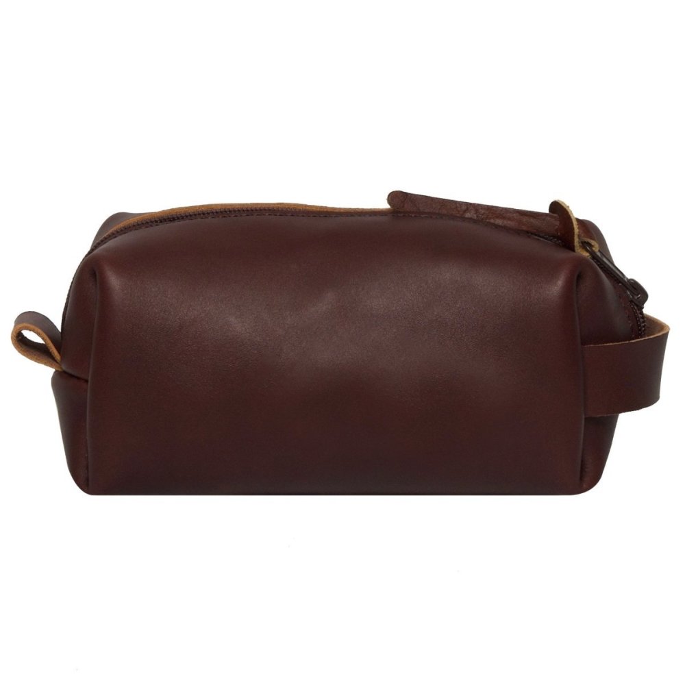 Duluth Pack 2 Liter Capacity Brown Medium Leather Travel Kit Bag - Flockneti