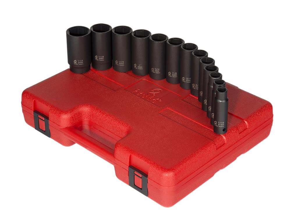 Sunex 13 pc. 1/2 In. Drive SAE Deep Impact Socket Set - Flockneti